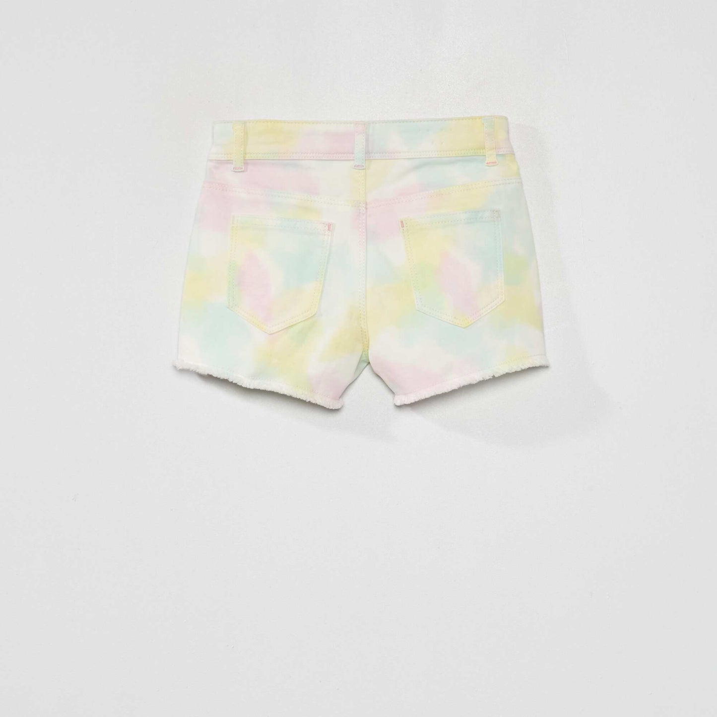 Short en jean tie and dye Blanc