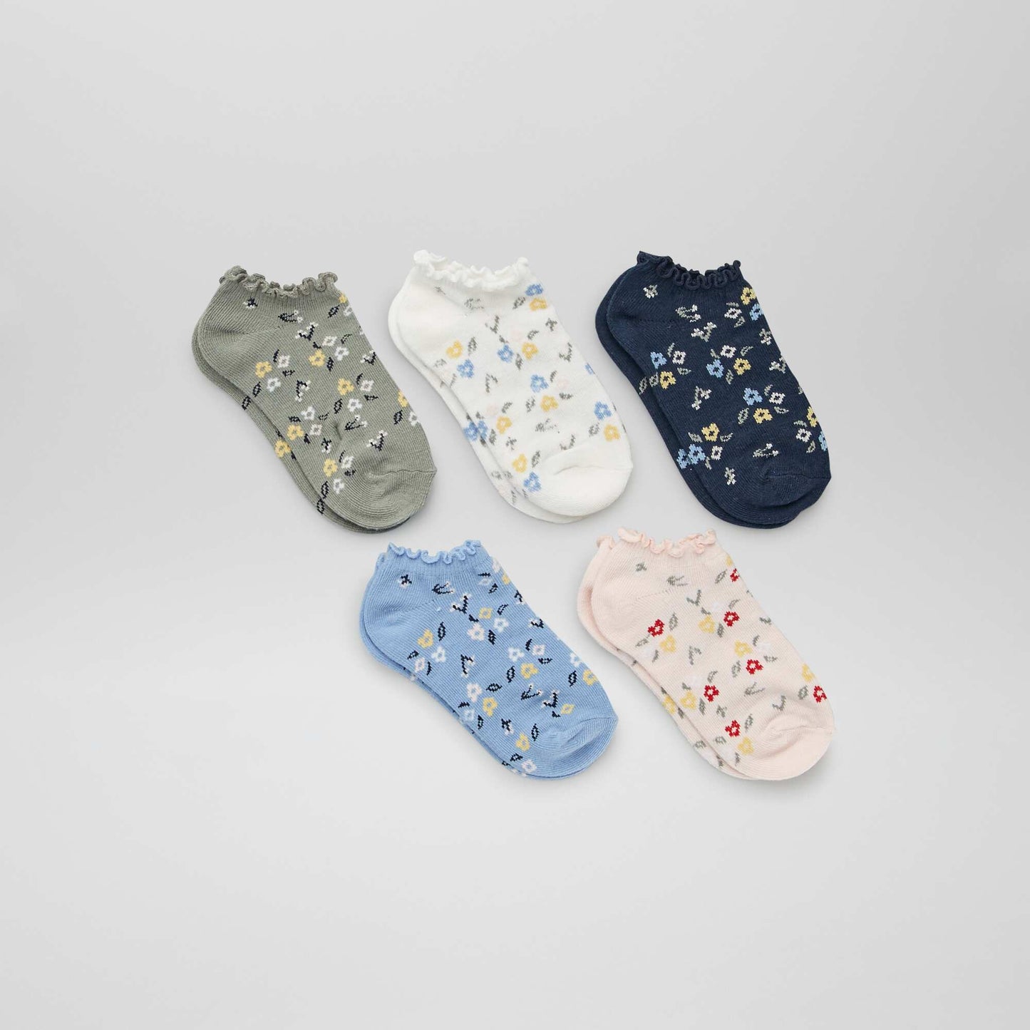 Lot de 5 paires de chaussettes fleurs