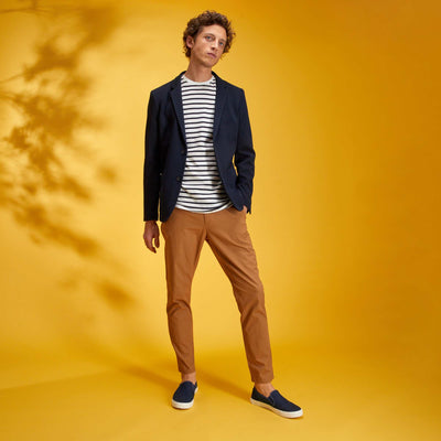 Veste slim en maille piqu Bleu