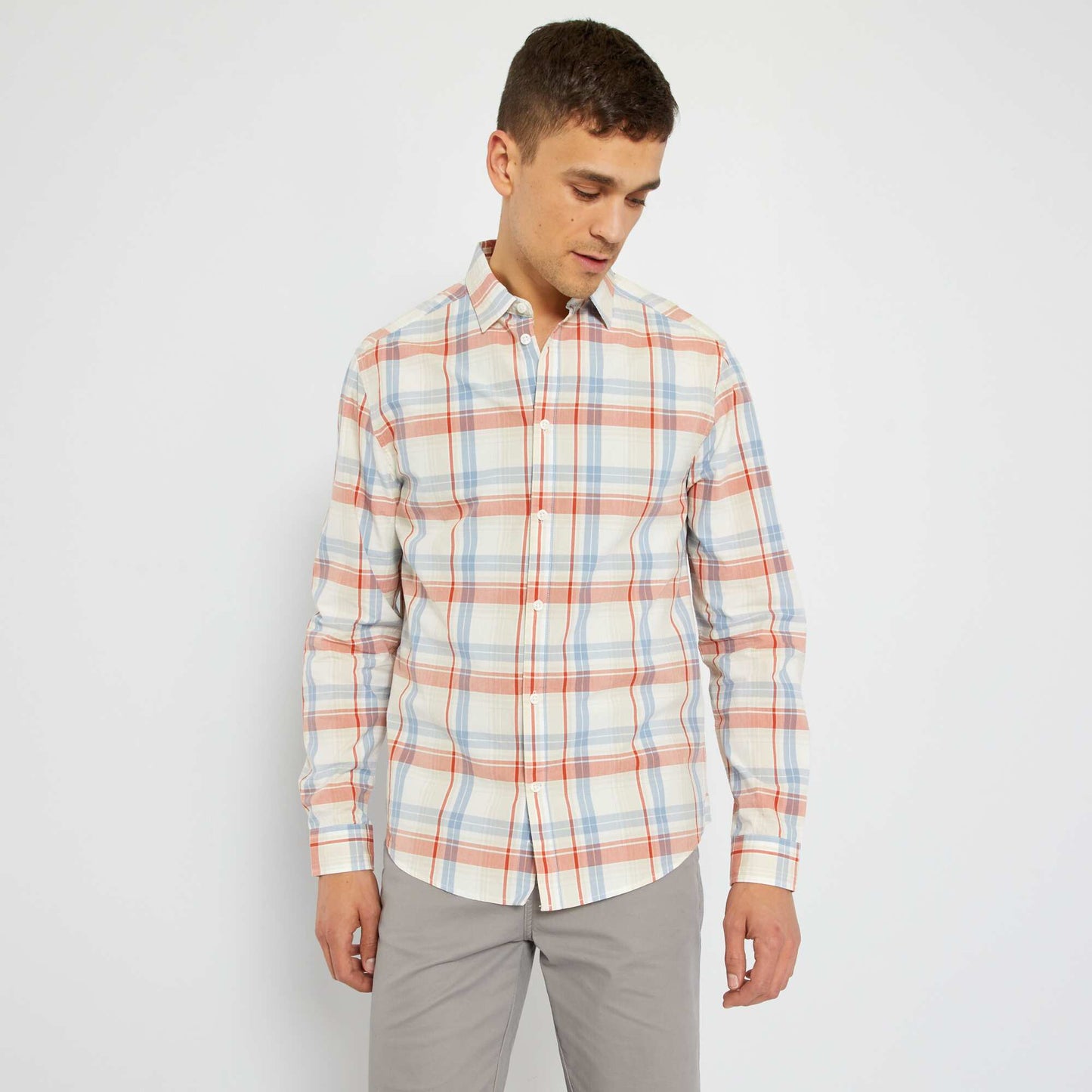 Chemise carreaux Orange