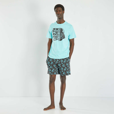Pyjama court 'Star Wars' en jersey - 2 pi ces Bleu/noir