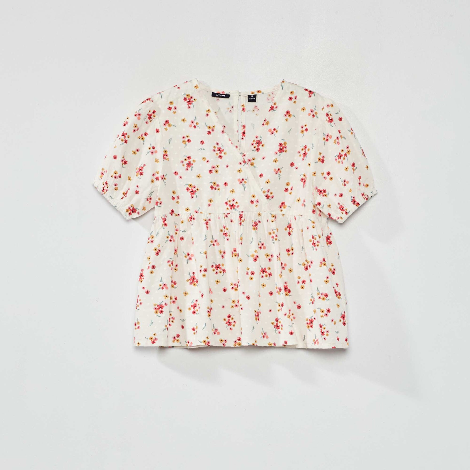 Blouse col effet cache-c ur Blanc