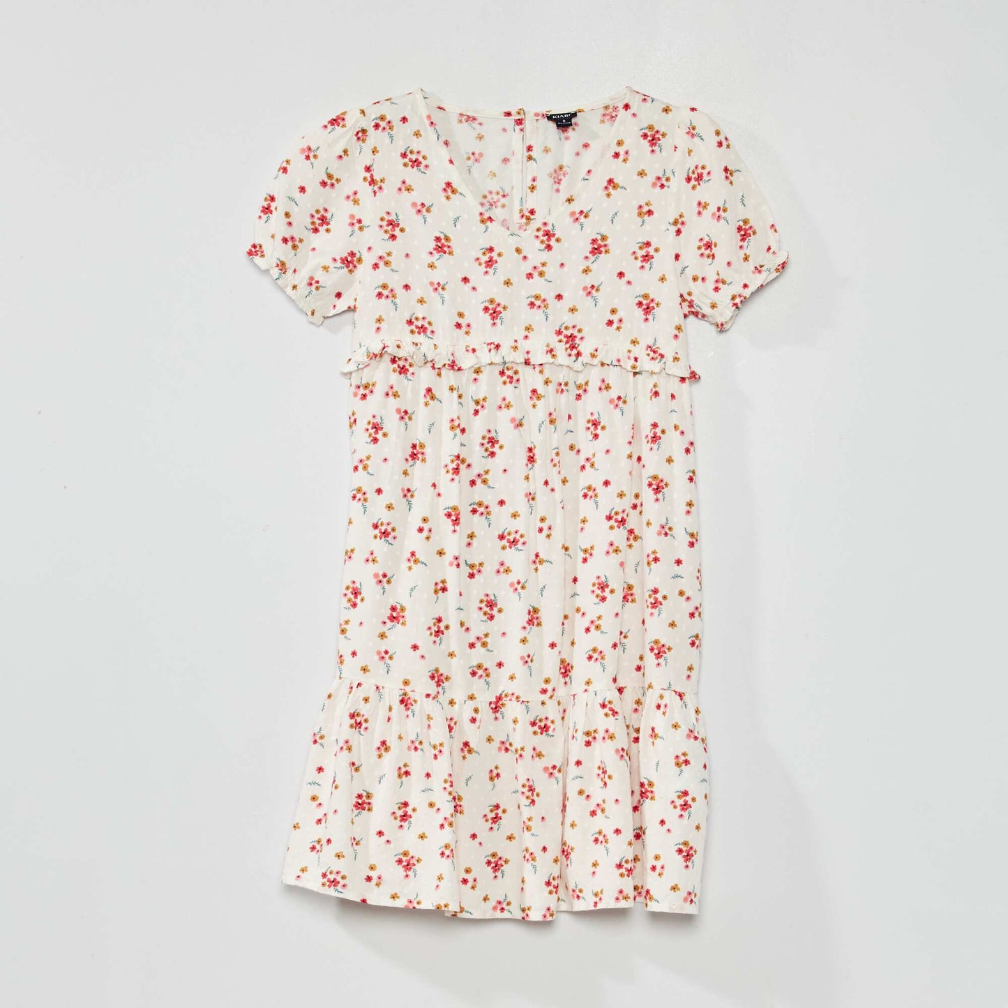Robe fluide fleuri Blanc