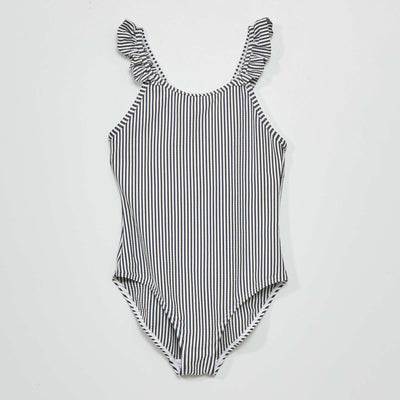 Maillot 1 pi ce ray Bleu