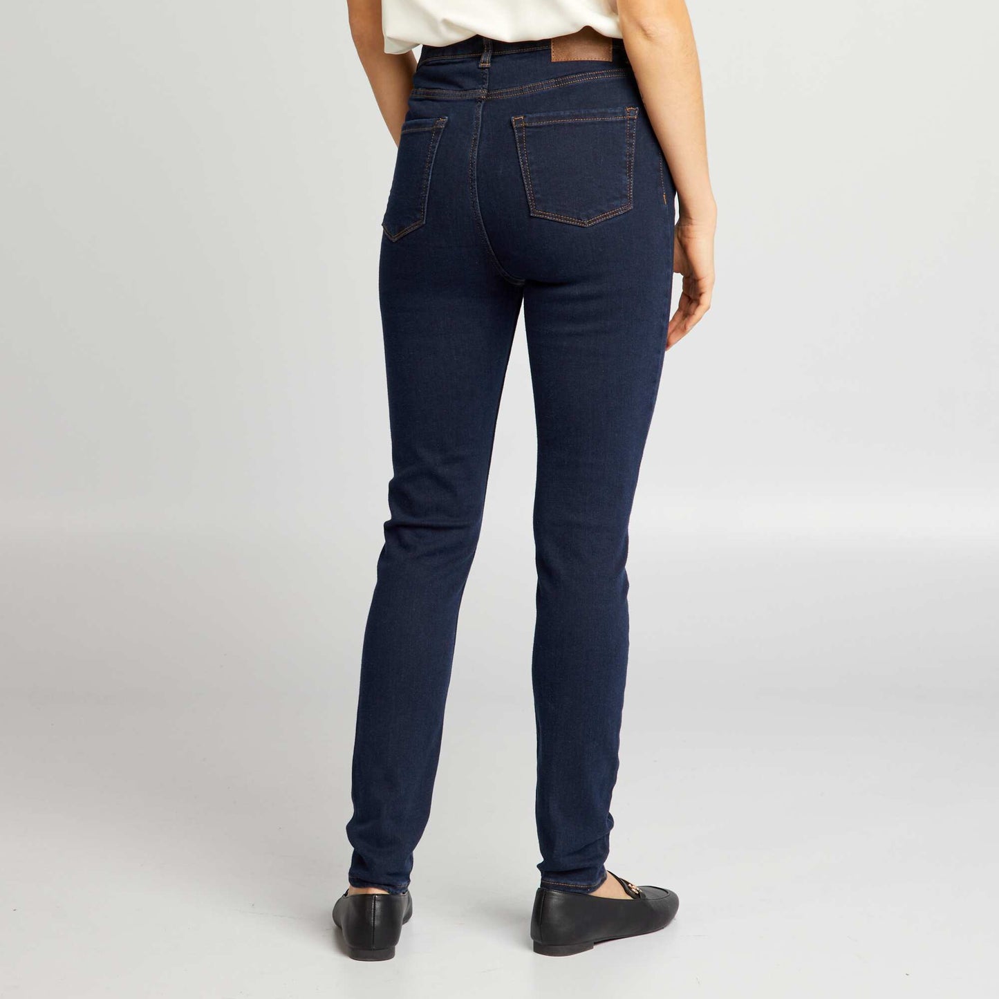 Jean skinny taille haute Bleu