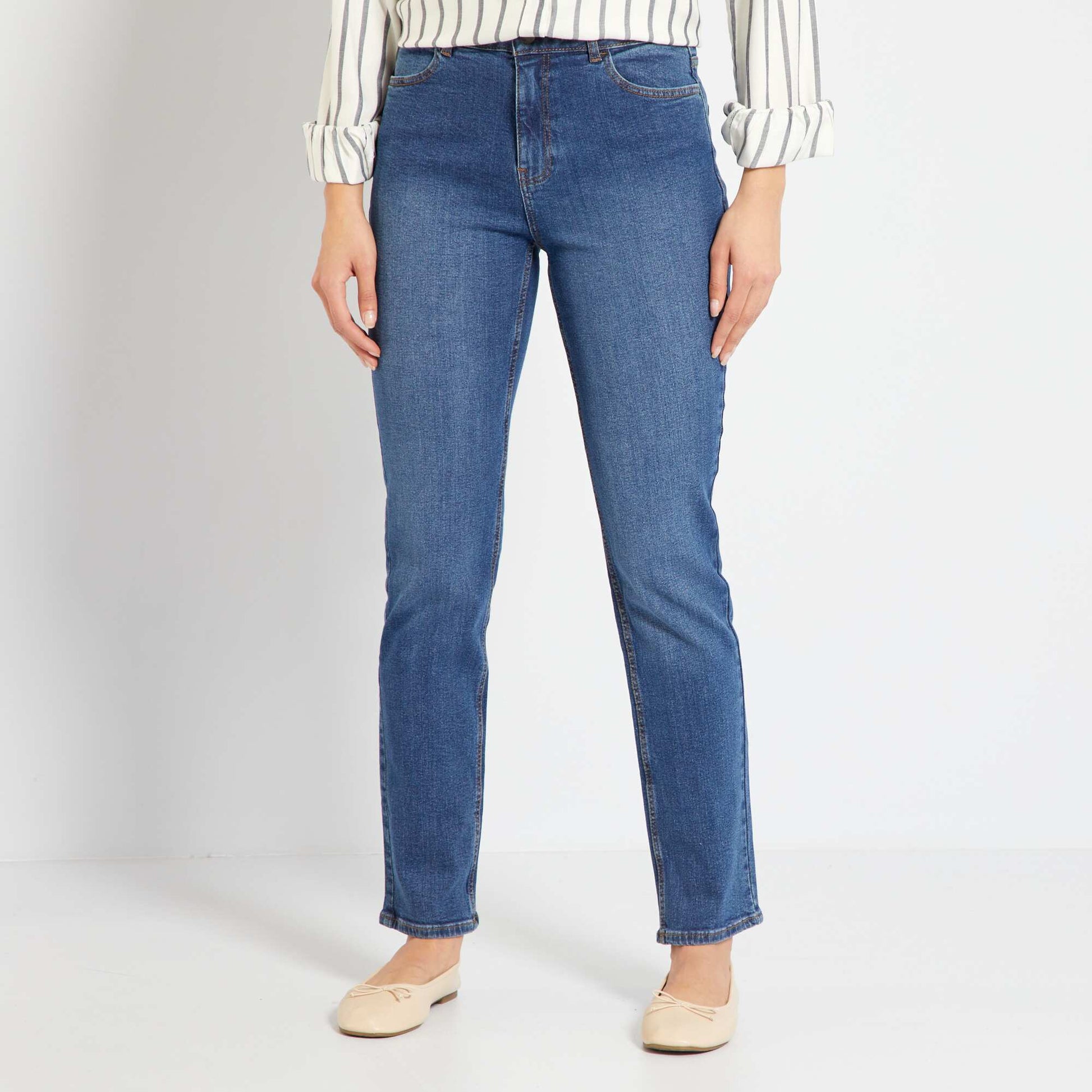 Jean regular taille haute - L30 Stone