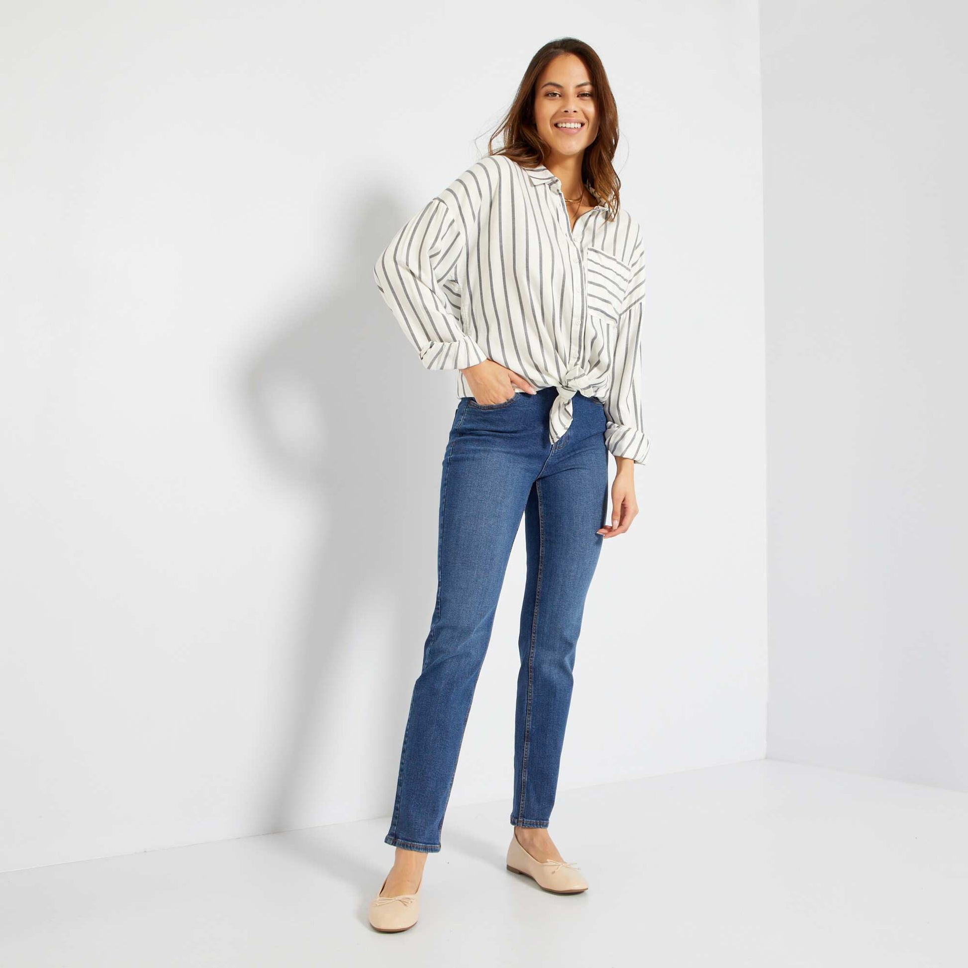 Jean regular taille haute - L30 Stone