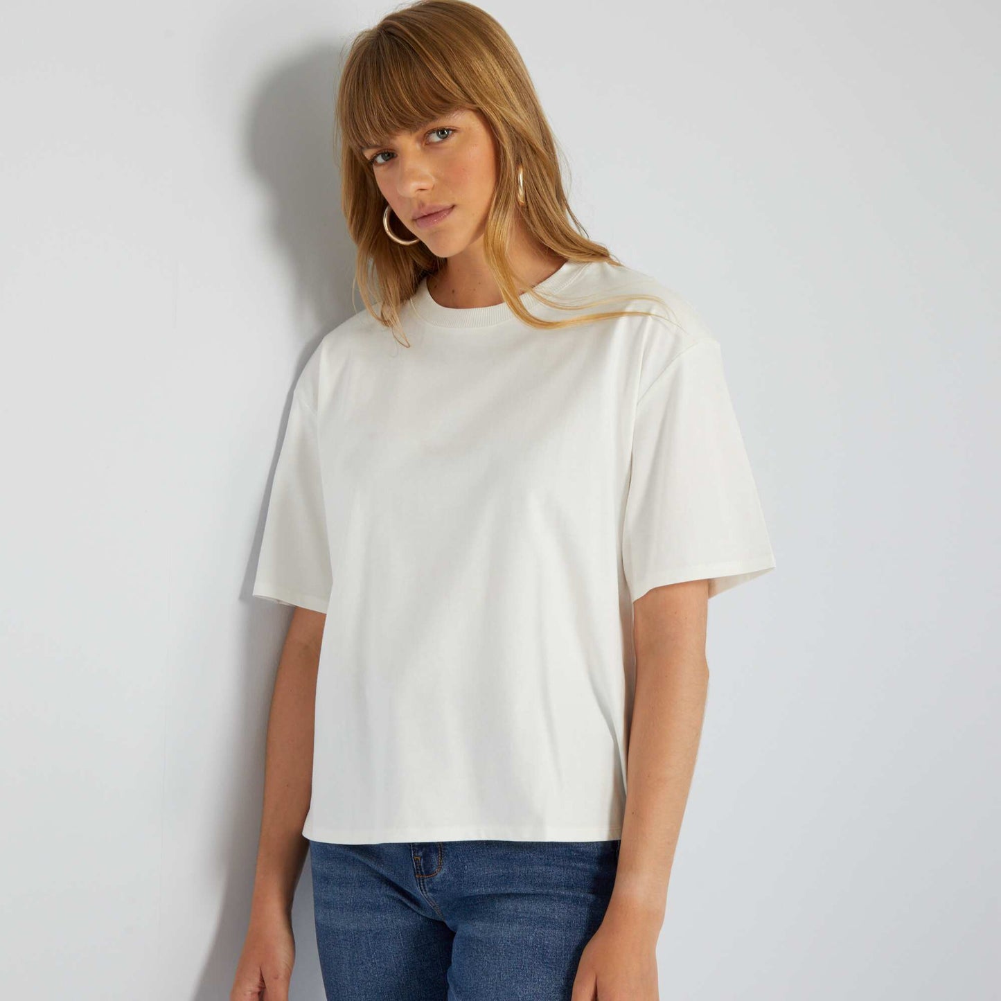 T-shirt en maille jersey blanc