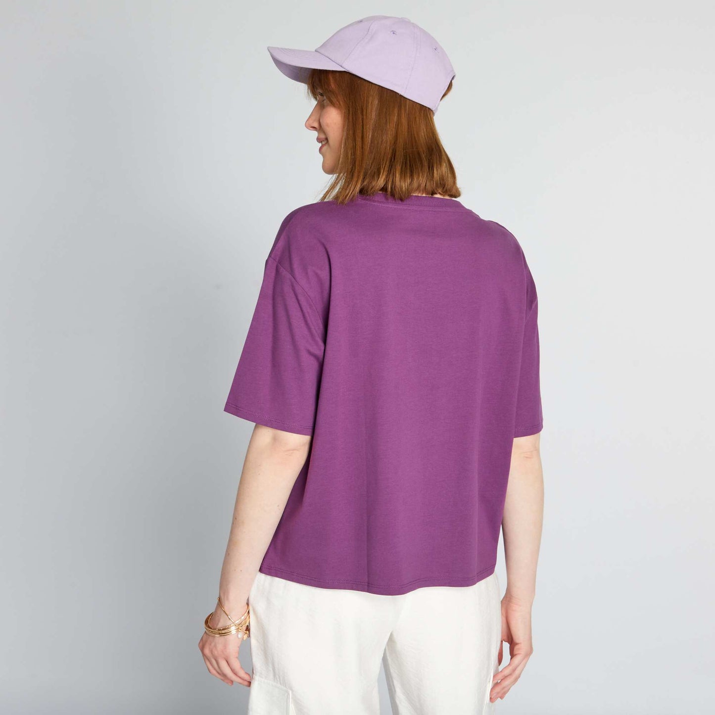 T-shirt en maille jersey prune