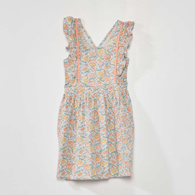 Robe tablier avec imprim Bleu