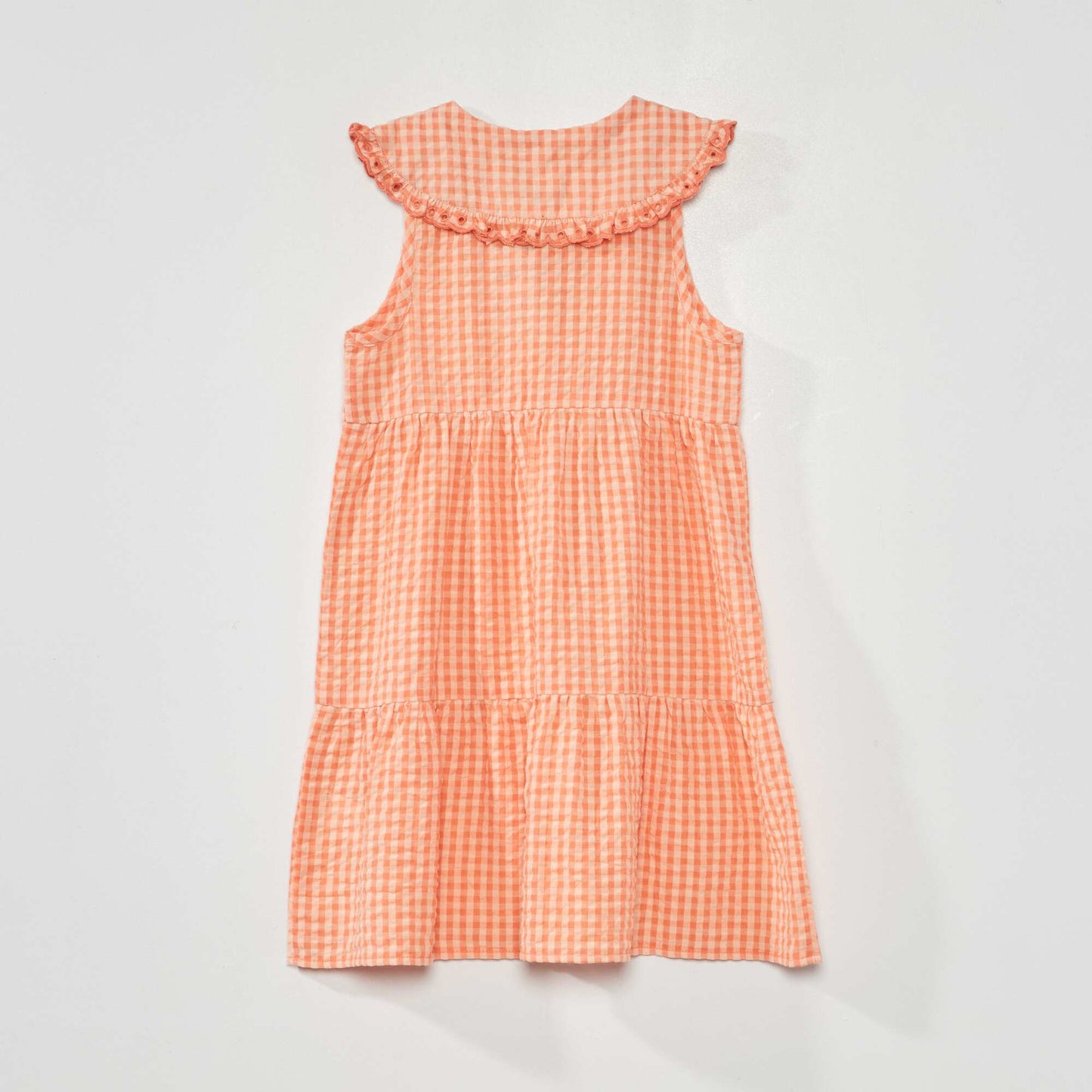 Robe en seersucker motifs vichy Orange vichy