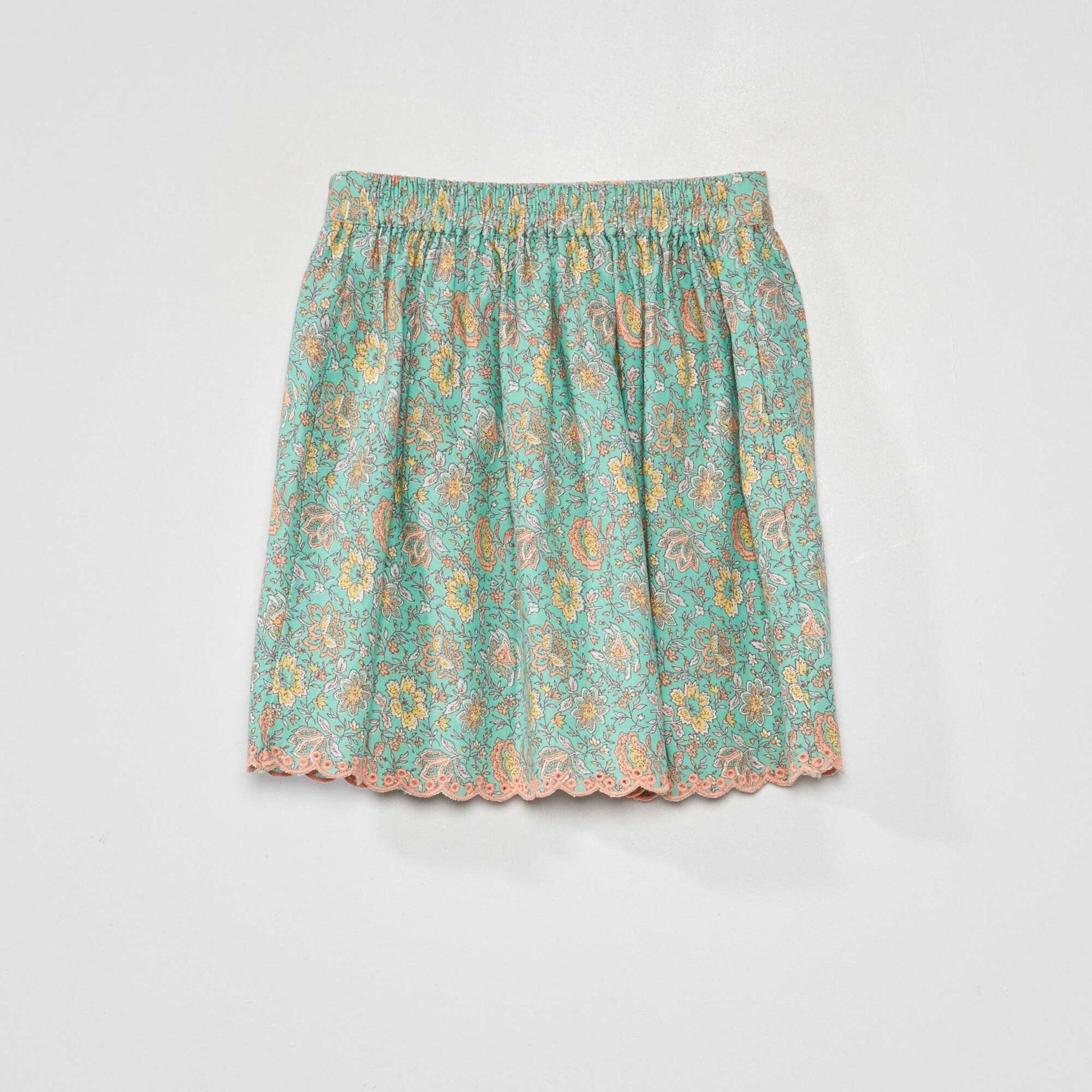Jupe courte avec imprim Vert