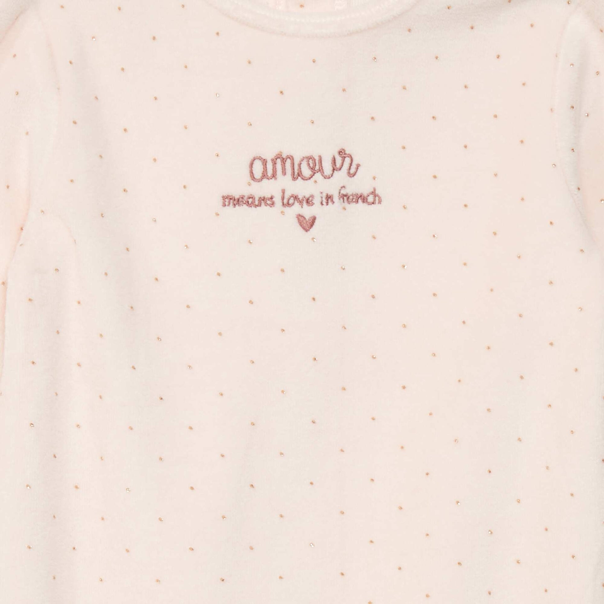 Pyjama dors-bien en velours Rose 'pois'
