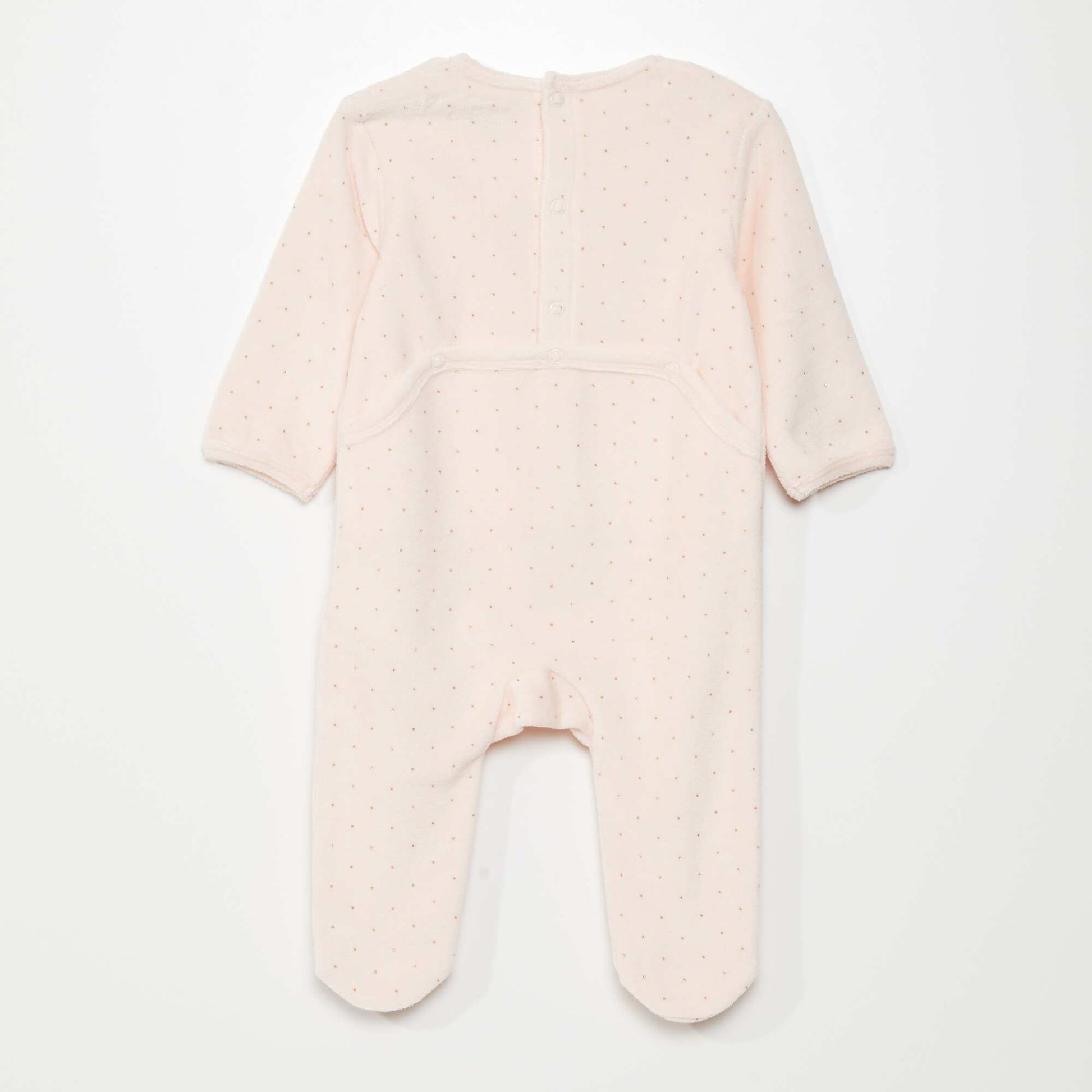 Pyjama dors-bien en velours Rose 'pois'