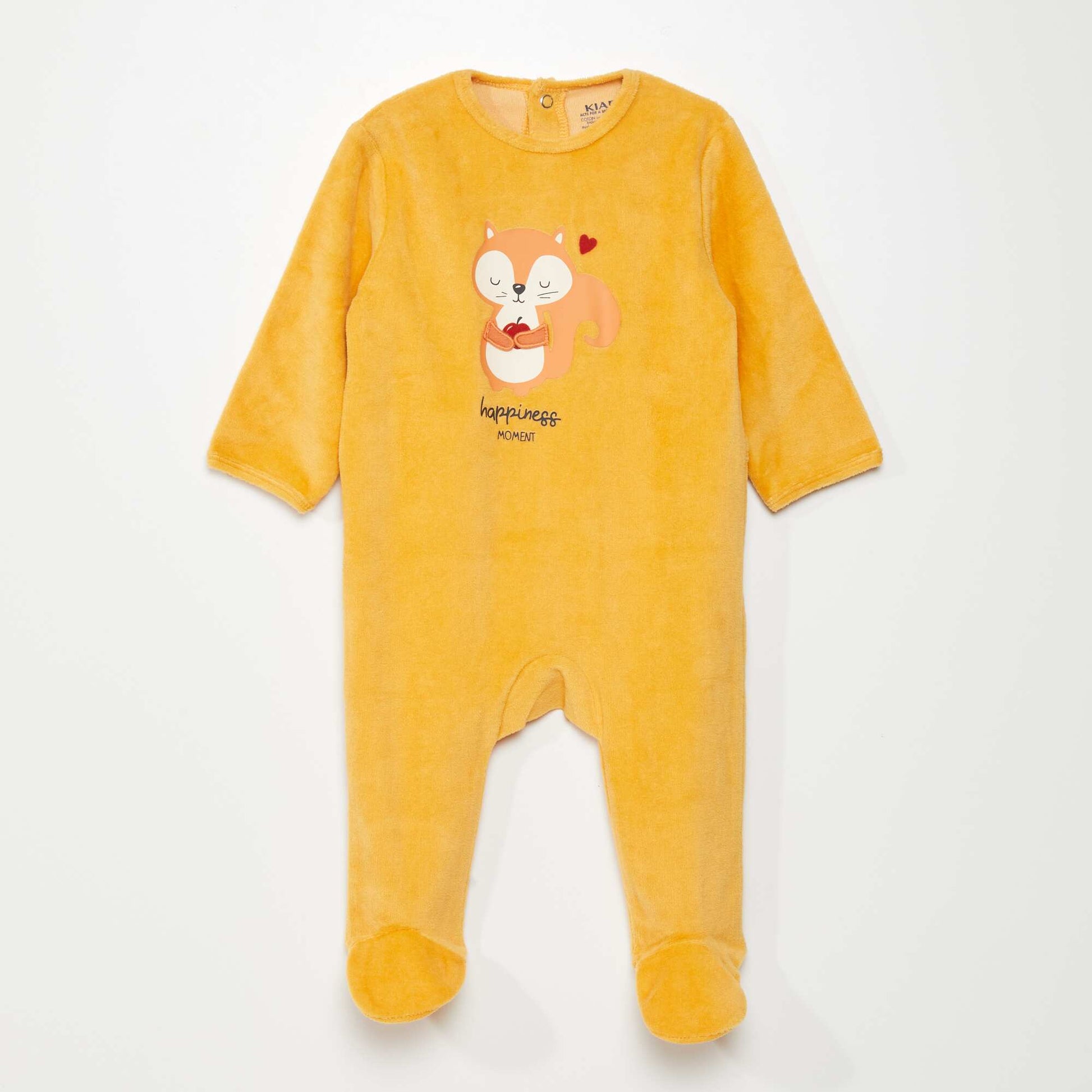 Pyjama dors-bien en velours Jaune