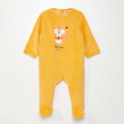 Pyjama dors-bien en velours Jaune