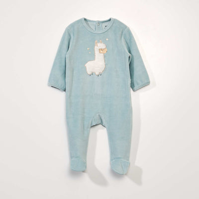 Pyjama dors-bien en velours Bleu