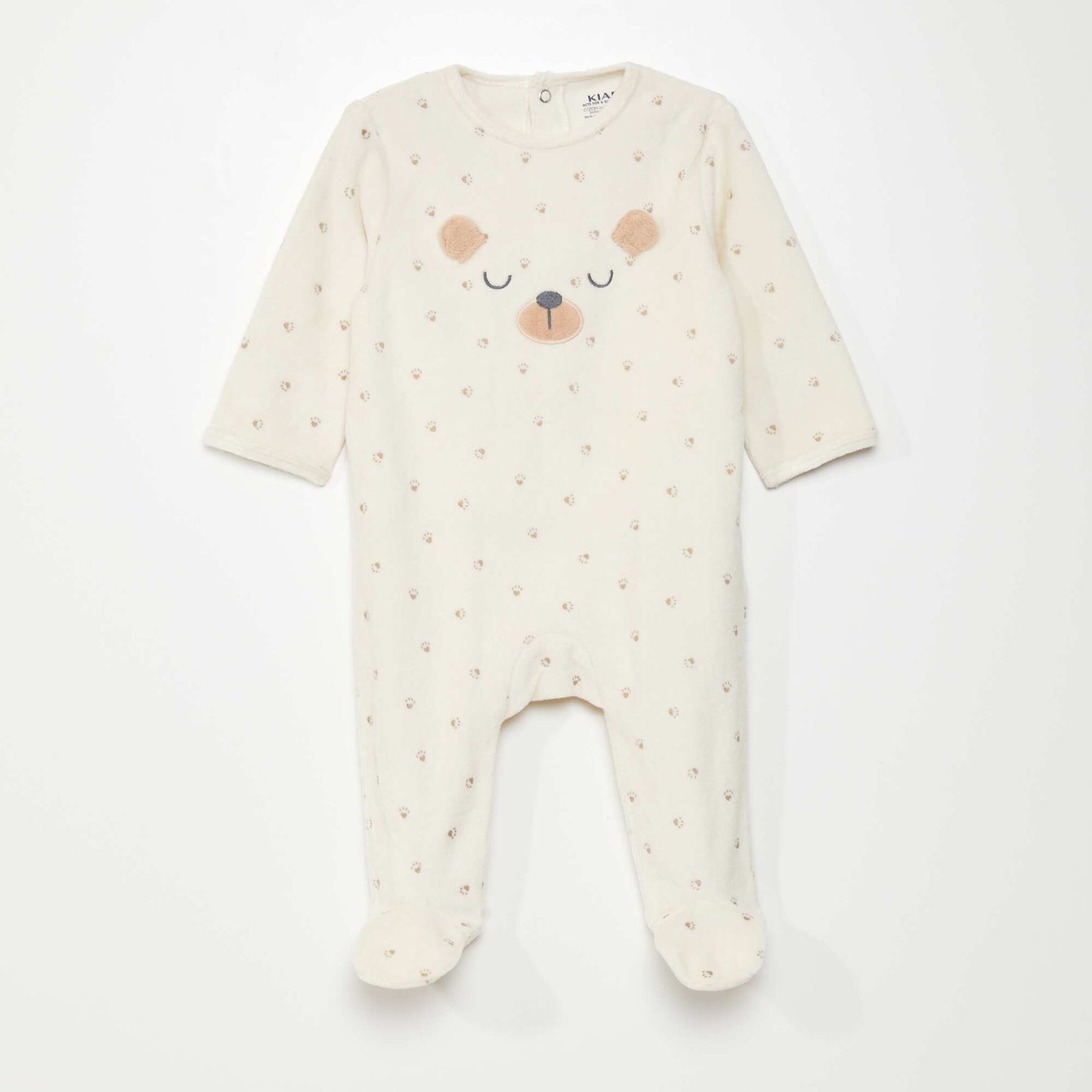 Pyjama dors-bien en velours Beige clair