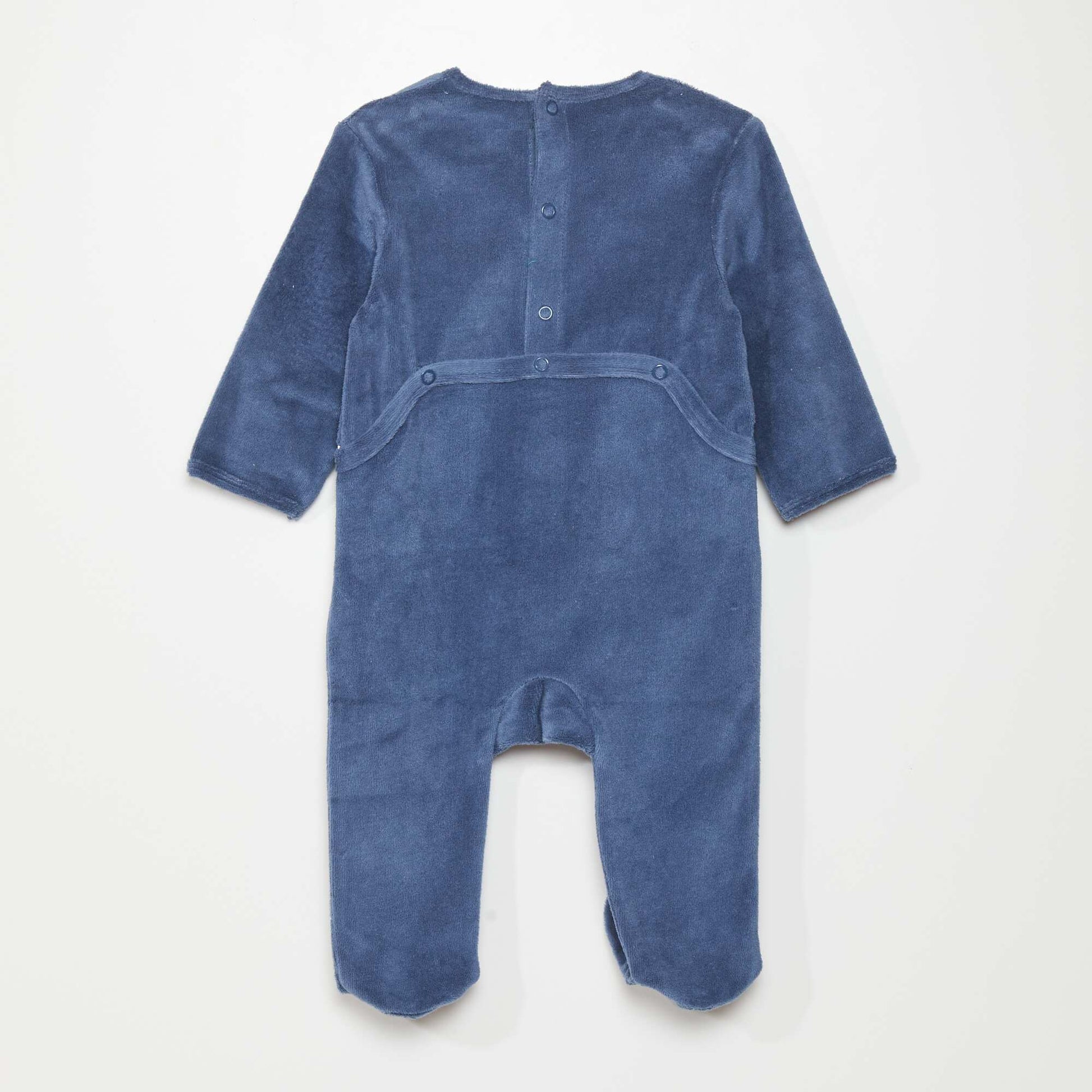 Pyjama dors-bien en velours Bleu marine 'dragon'