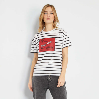 T-shirt imprim 'Disney' Blanc/noir/rouge