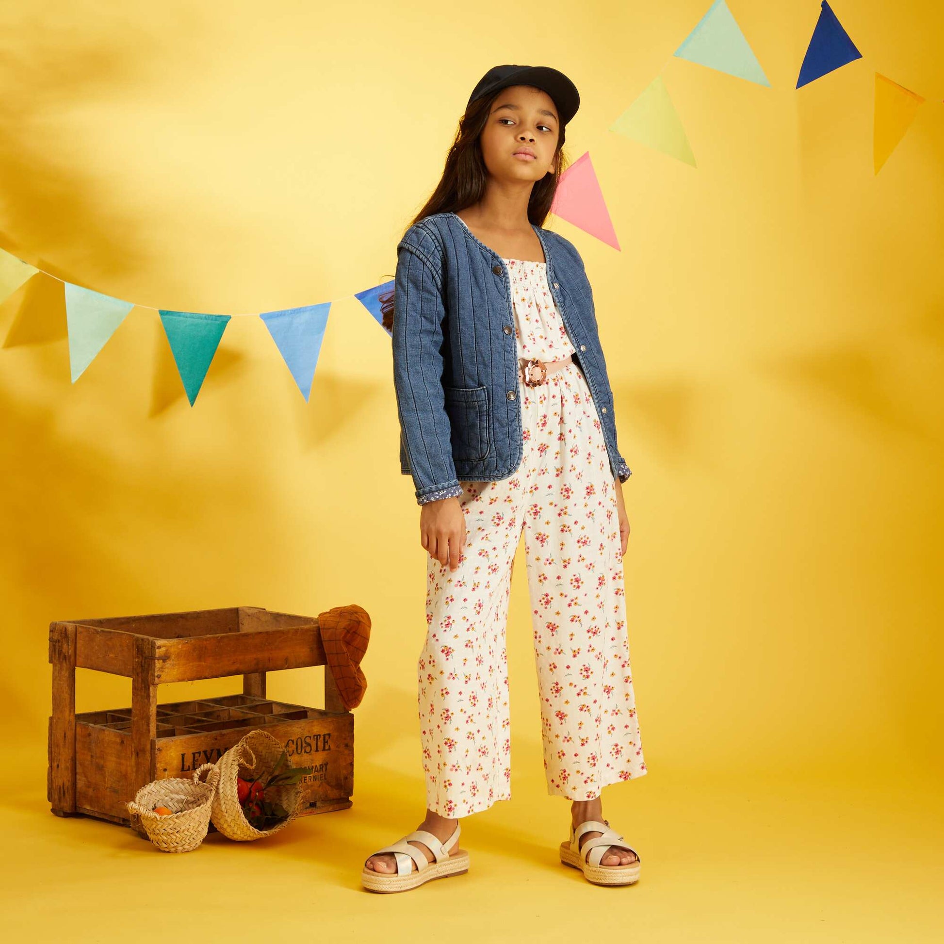 Combinaison pantalon 'fleurie' Blanc