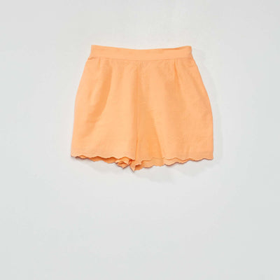 Short volant e en popeline Orange