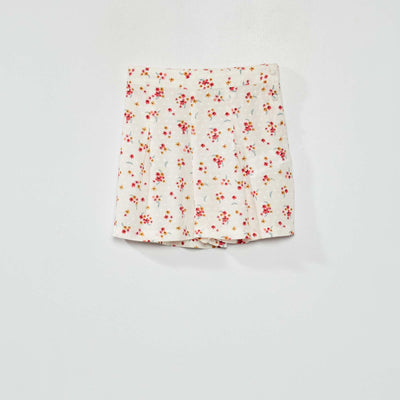 Short fluide imprim 'fleuri' Blanc