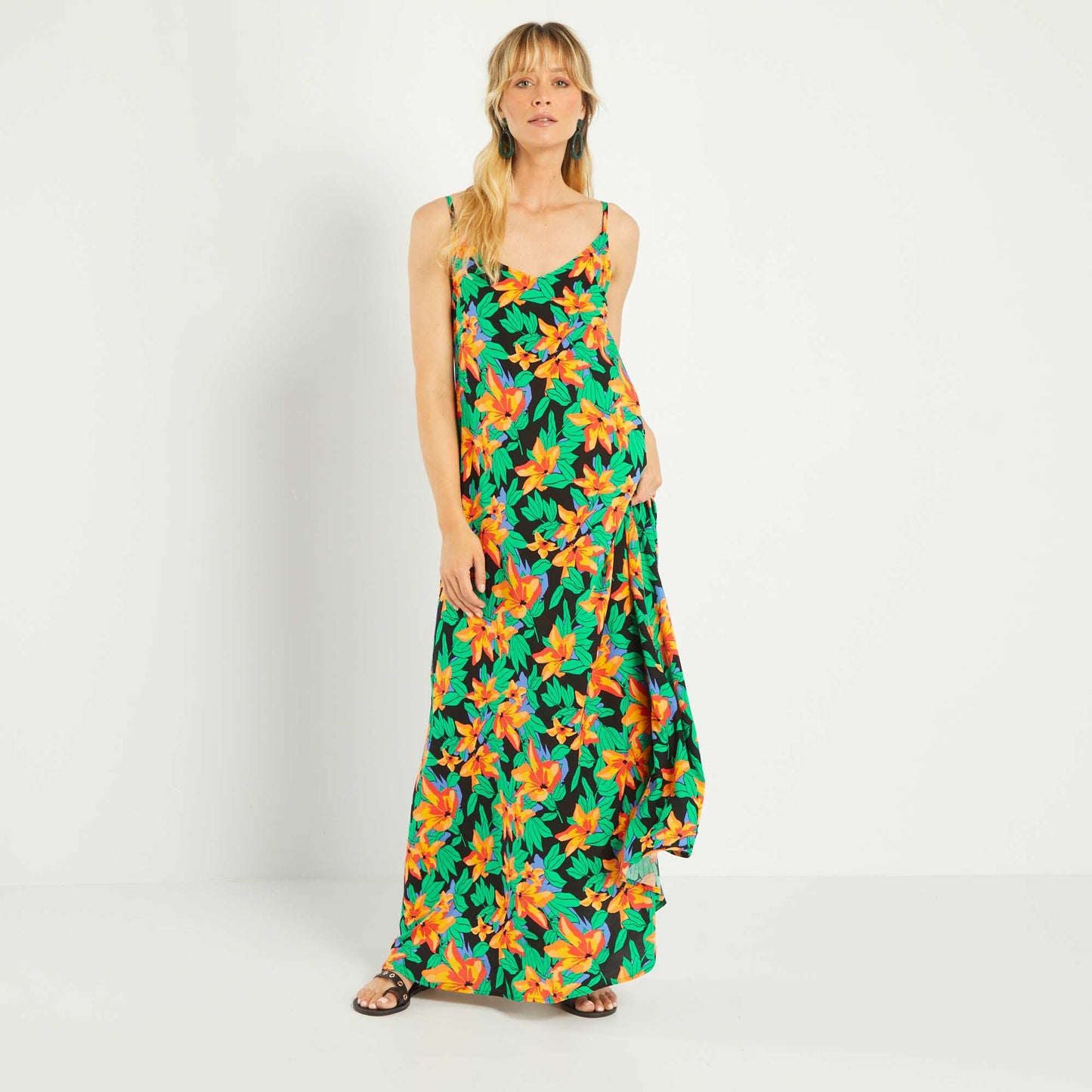 Robe midi avec imprim Multicolore