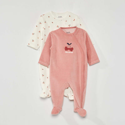 Lot de 2 dors-bien en velours - 2 pi ces Rose