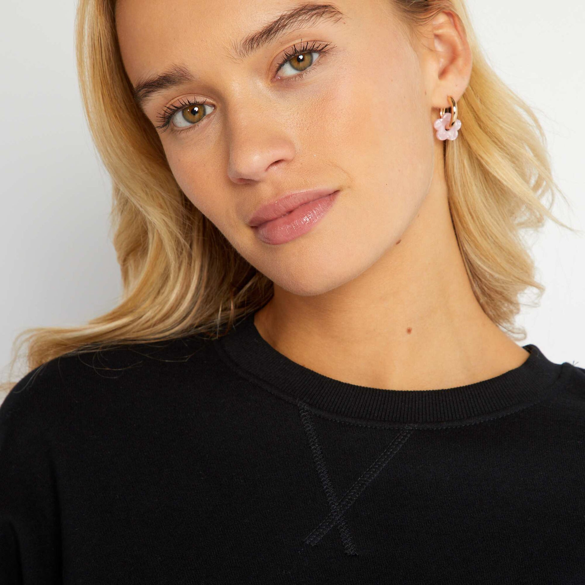 Sweat en molleton uni noir