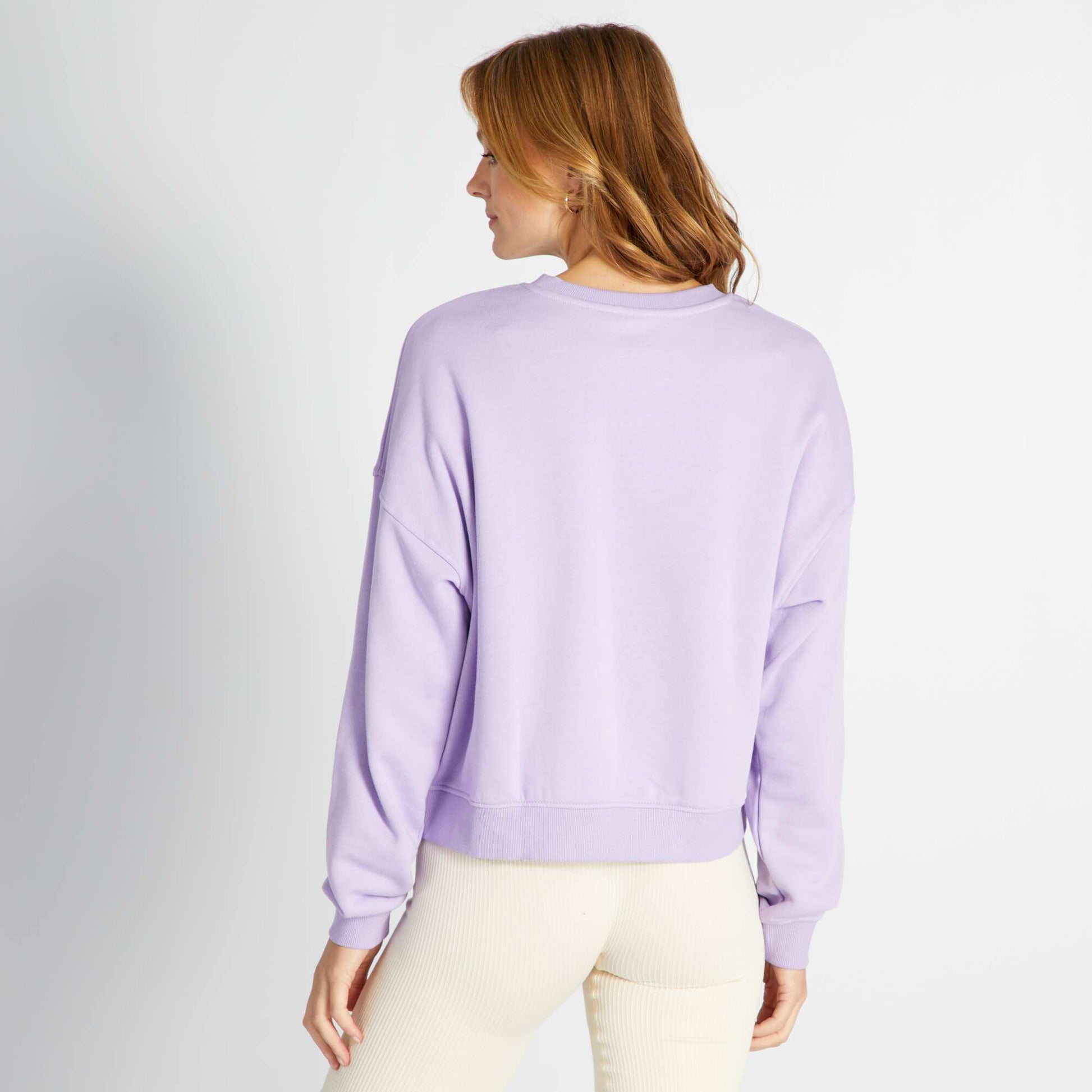 Sweat en molleton uni Lilas