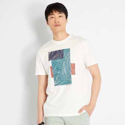 T-shirt coton imprim blanc