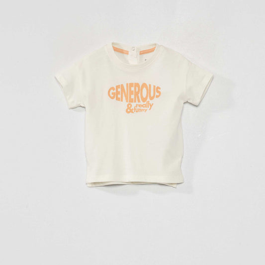 Tee-shirt message 'generous' Blanc