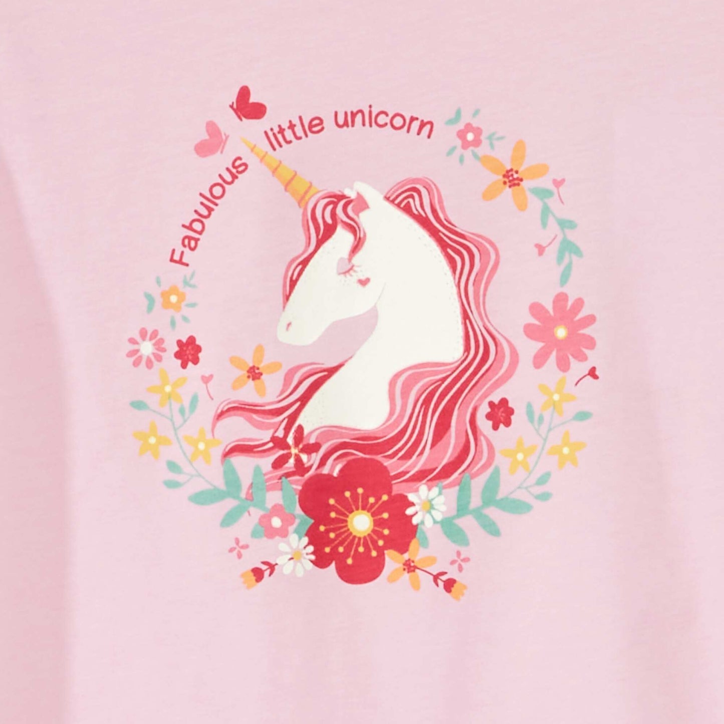 Tee-shirt imprim 'licorne' Rose