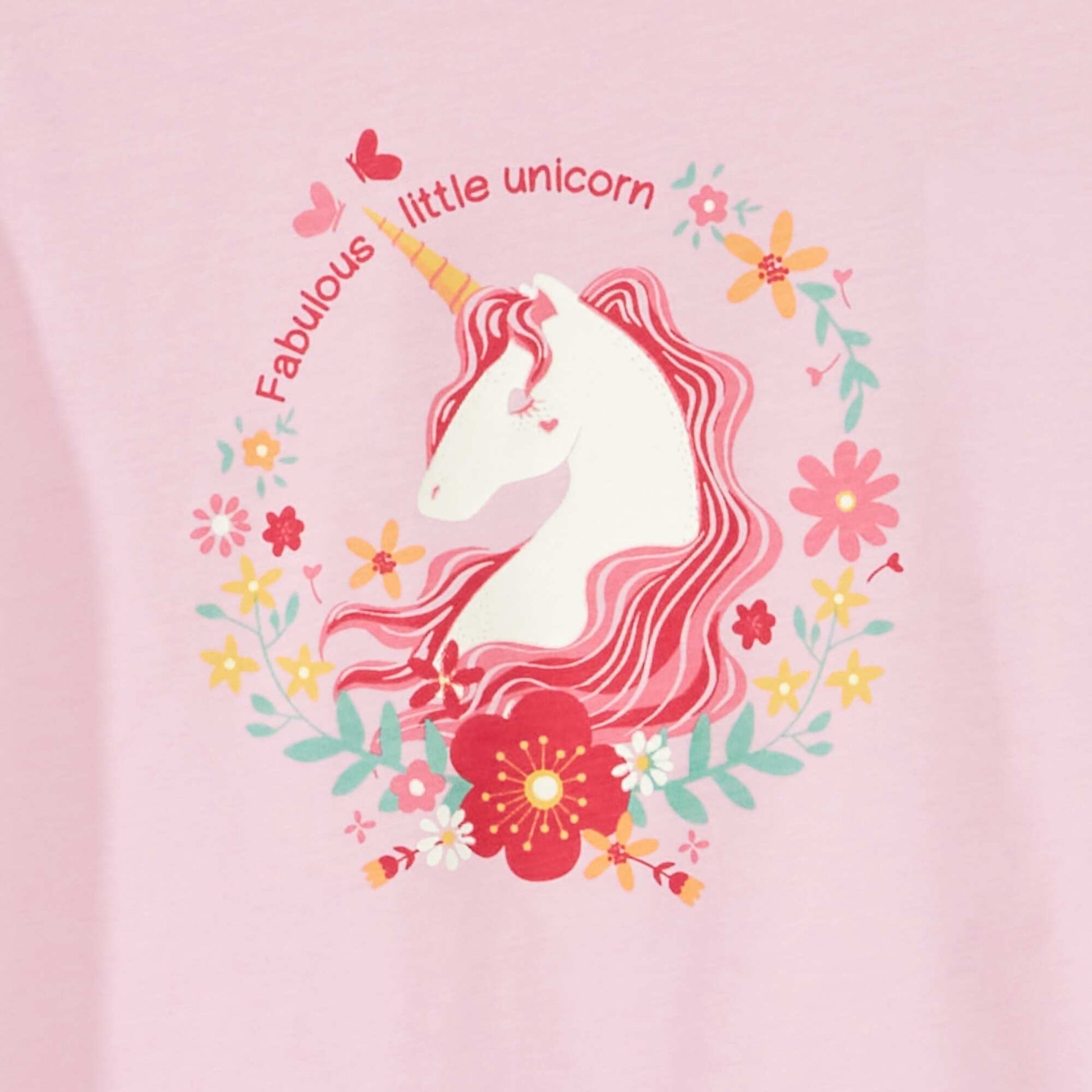 Tee-shirt imprim 'licorne' Rose