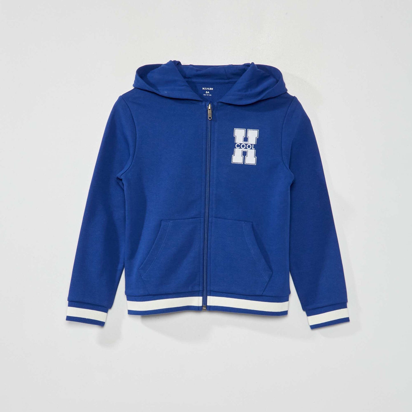 Sweat capuche zipp Bleu