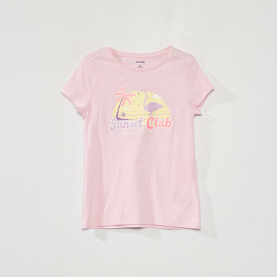 T-shirt en jersey avec motifs fantaisie Rose