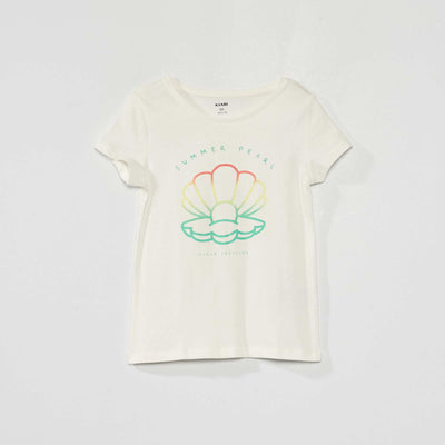 T-shirt en jersey avec motifs fantaisie Blanc cr me
