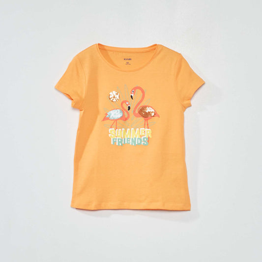 T-shirt en jersey avec motifs fantaisie Orange