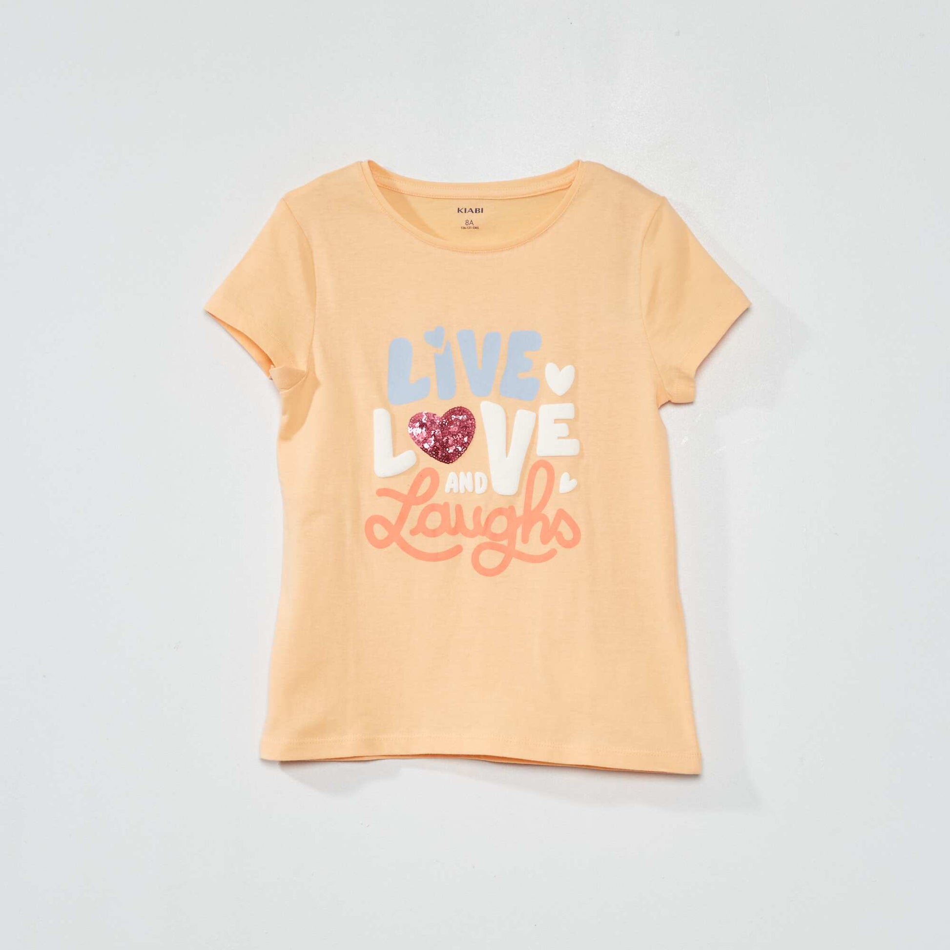 T-shirt en jersey avec motifs fantaisie Orange clair