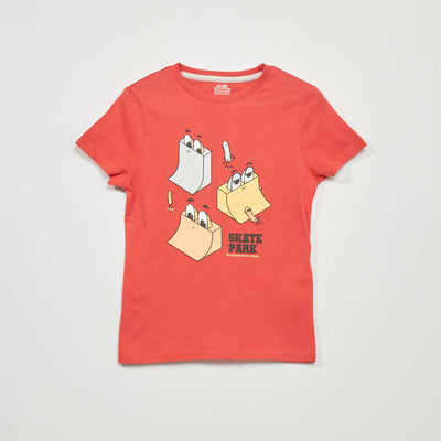 T-shirt en jersey manches courtes Rouge