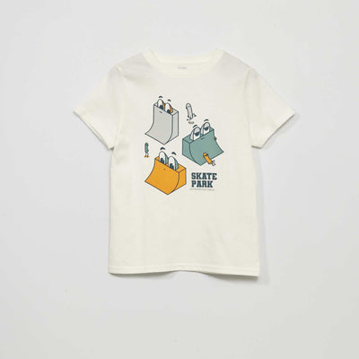 T-shirt en jersey manches courtes Blanc