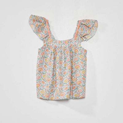 Blouse fluide avec imprim Bleu