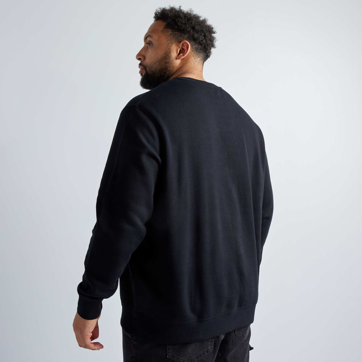 Sweat col rond en molleton noir