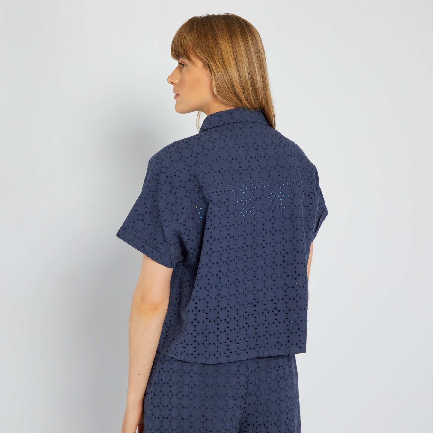 Chemise avec broderie Bleu