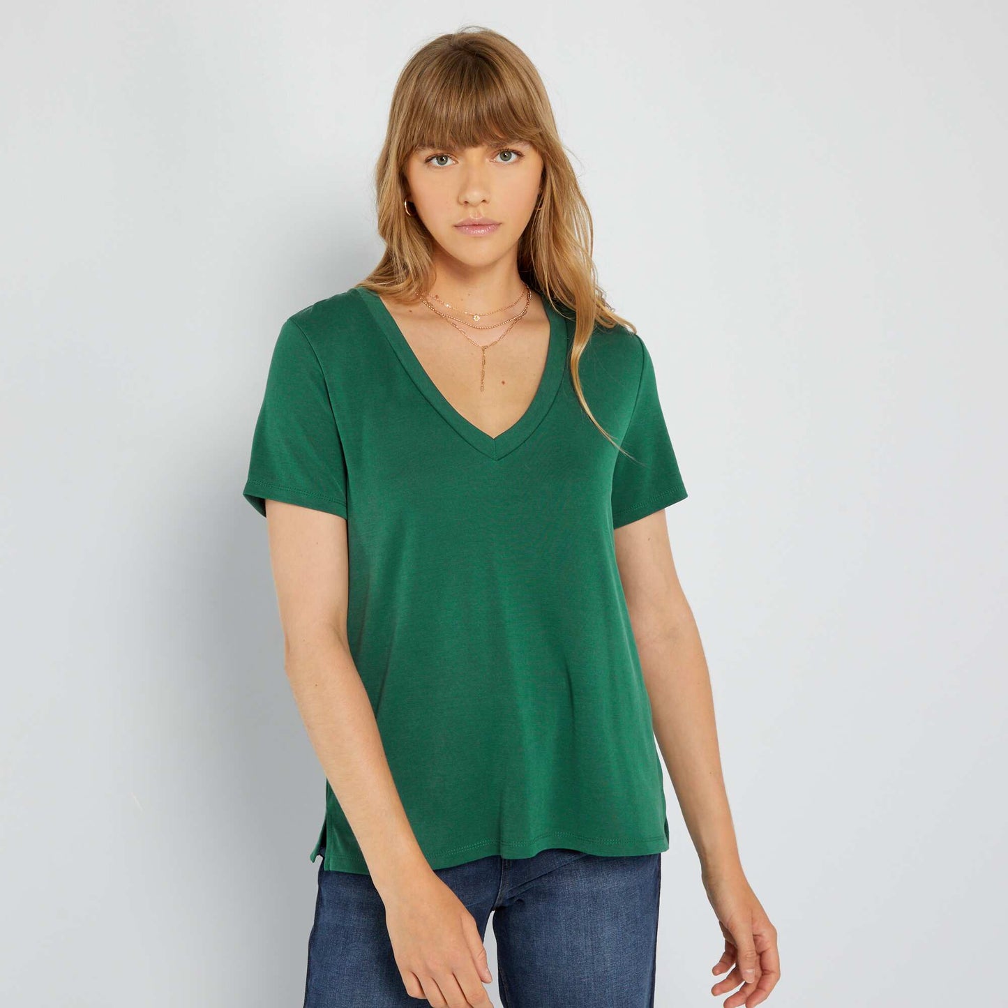 T-shirt manches courtes matière douce Vert