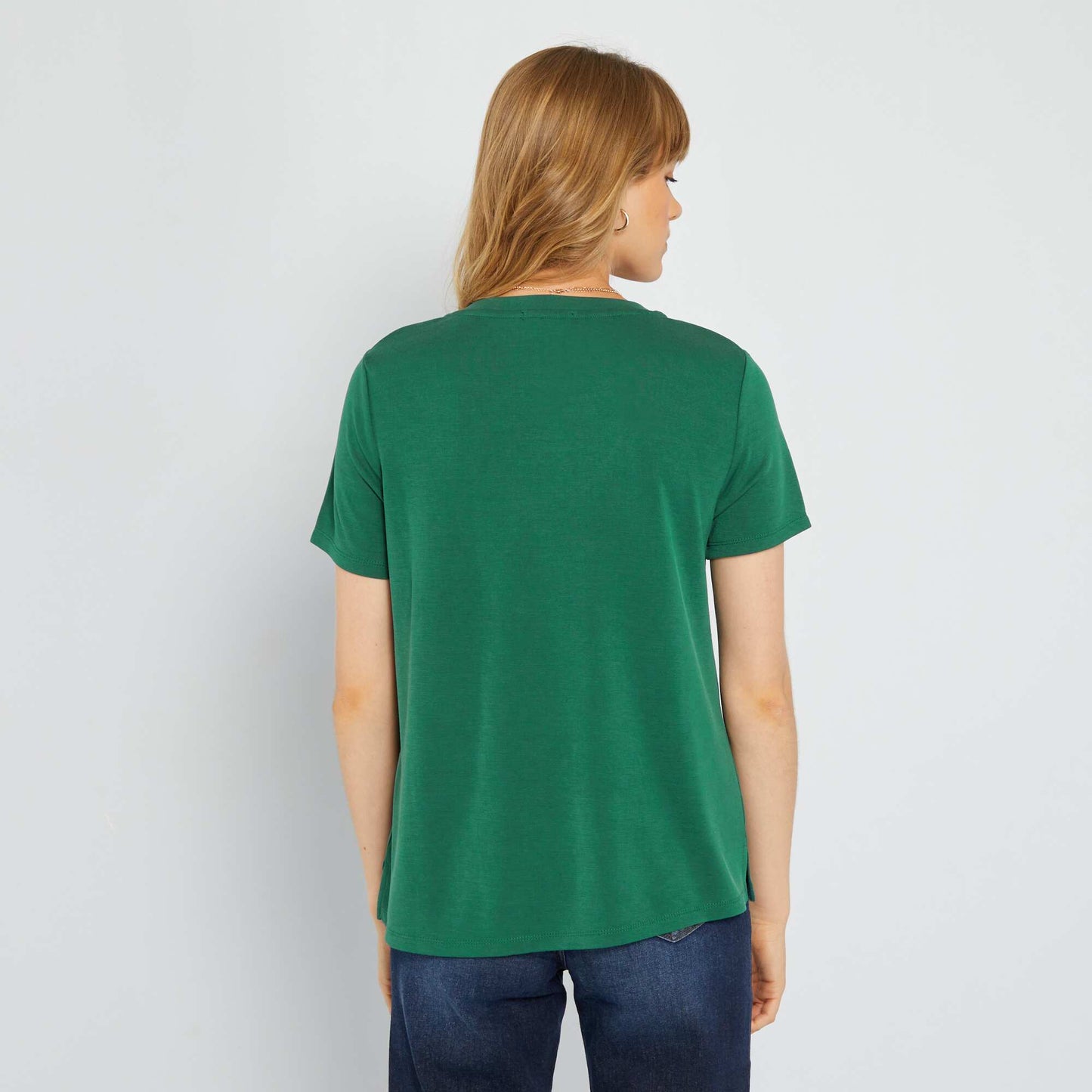 T-shirt manches courtes matière douce Vert