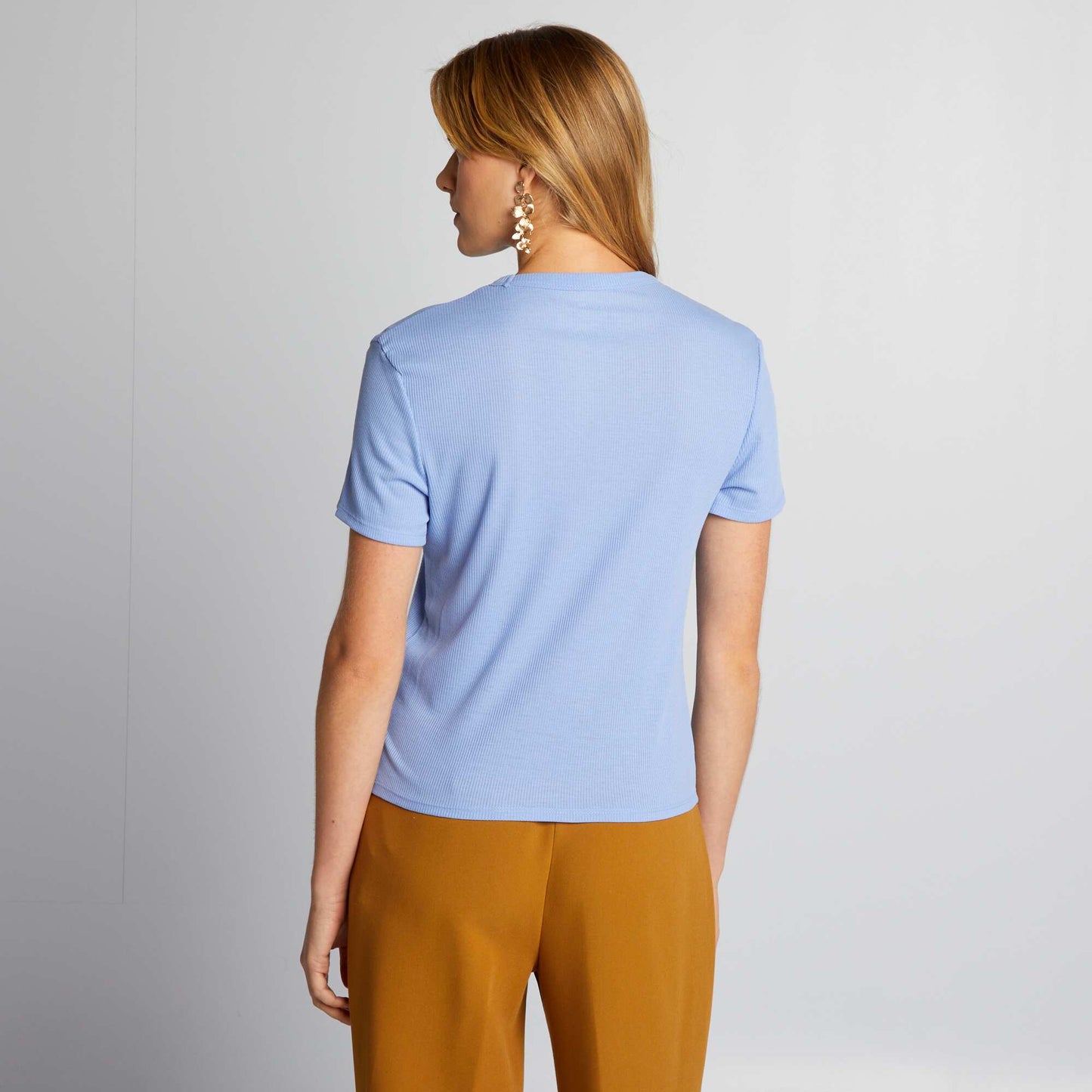 Tee-shirt en maille c tel  Bleu