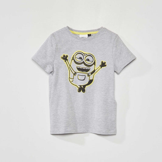 Tee-shirt chin imprim 'Minions' Gris