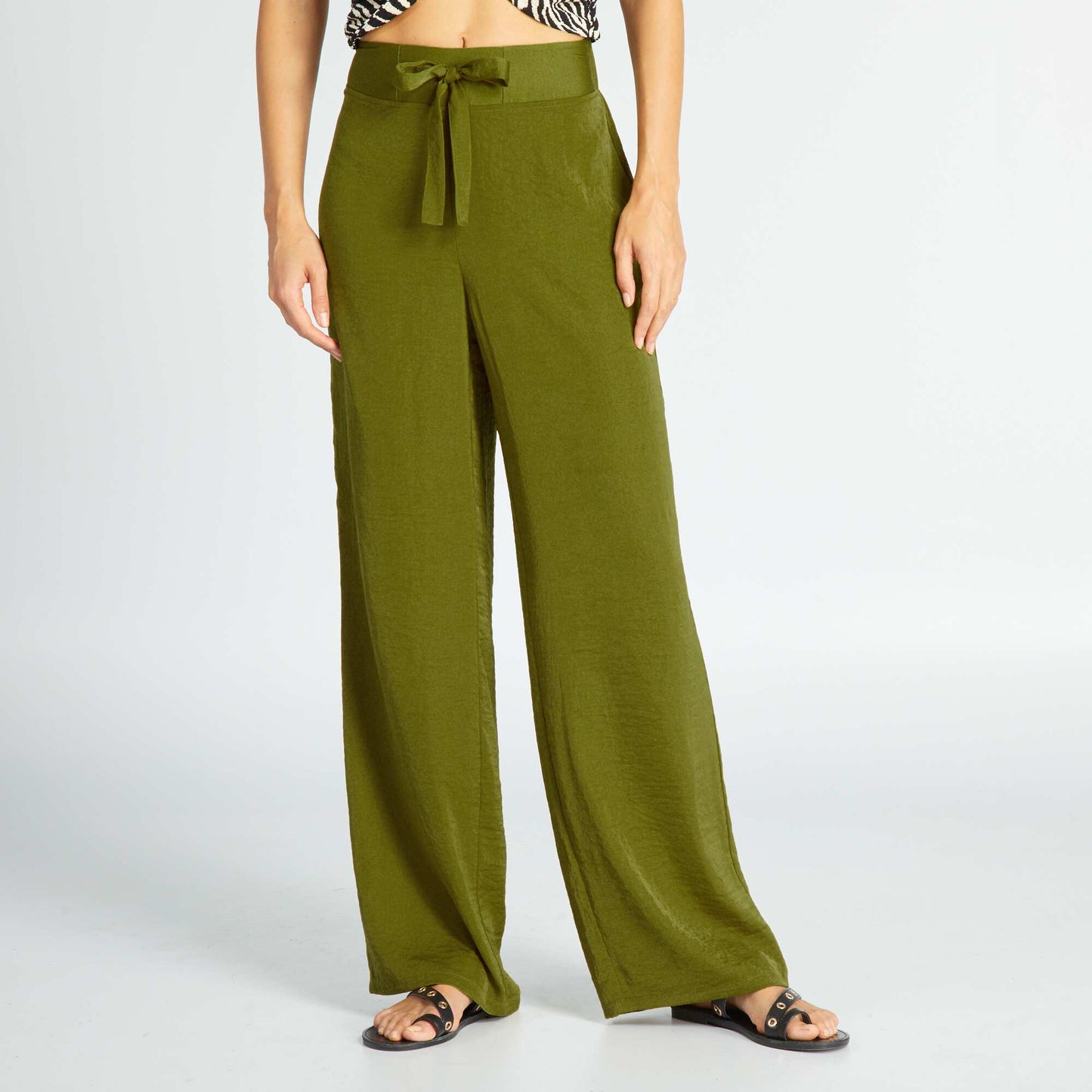 Pantalon satin Vert